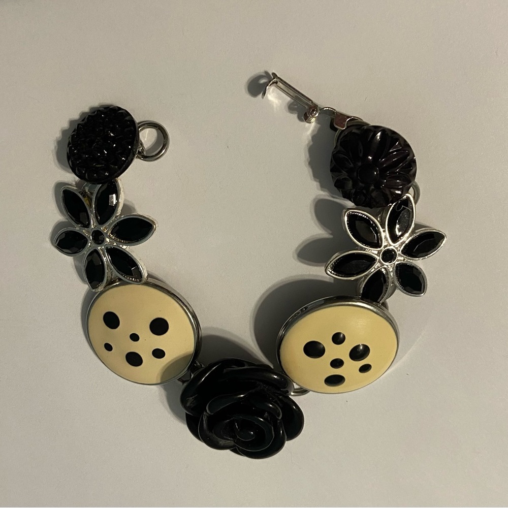 One of a kind bracelet made with vintage earrings